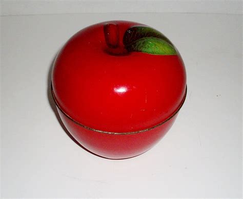 vintage metal apple trinket box|Hollywood Regency Metal and Gilt Apple Form Trinket Box.